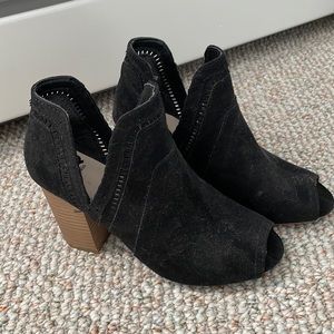 Black peep toe booties